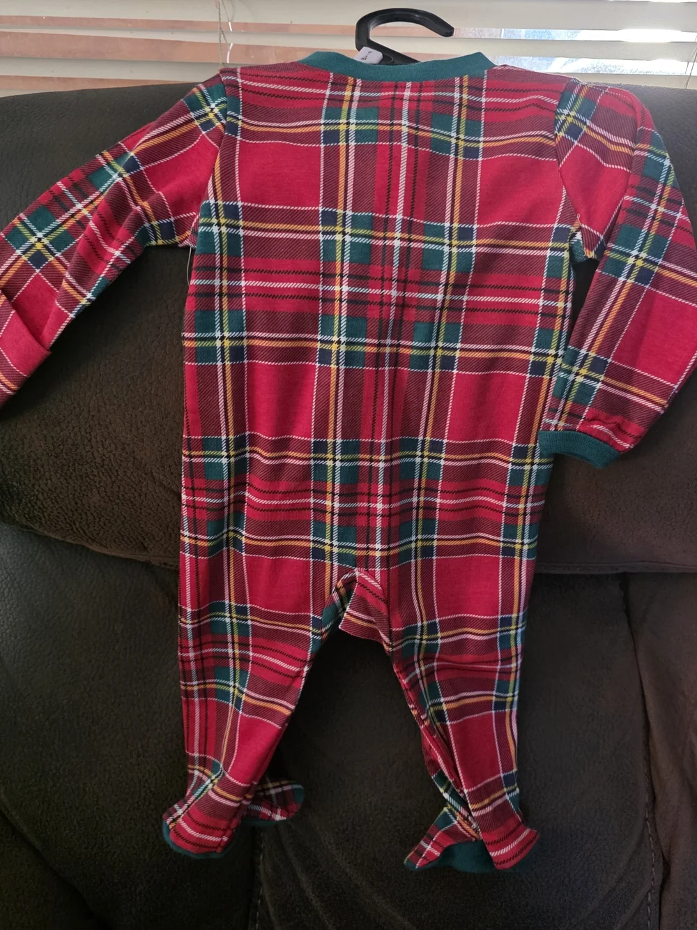 Honest Baby Clothing Red Tartan Footed One-Piece